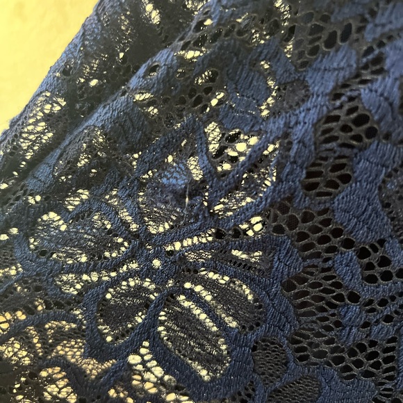 Navy Blue Lace Bodycon Dress - Picture 6 of 7